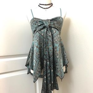 Charlotte Russ Green And Brown Halter top.